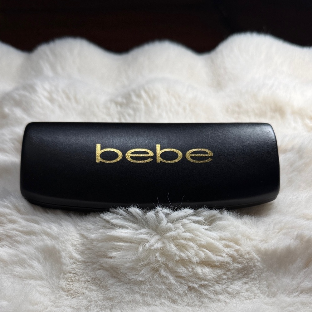Bebe Black Eyeglass Sunglass Hard Case Gold Logo